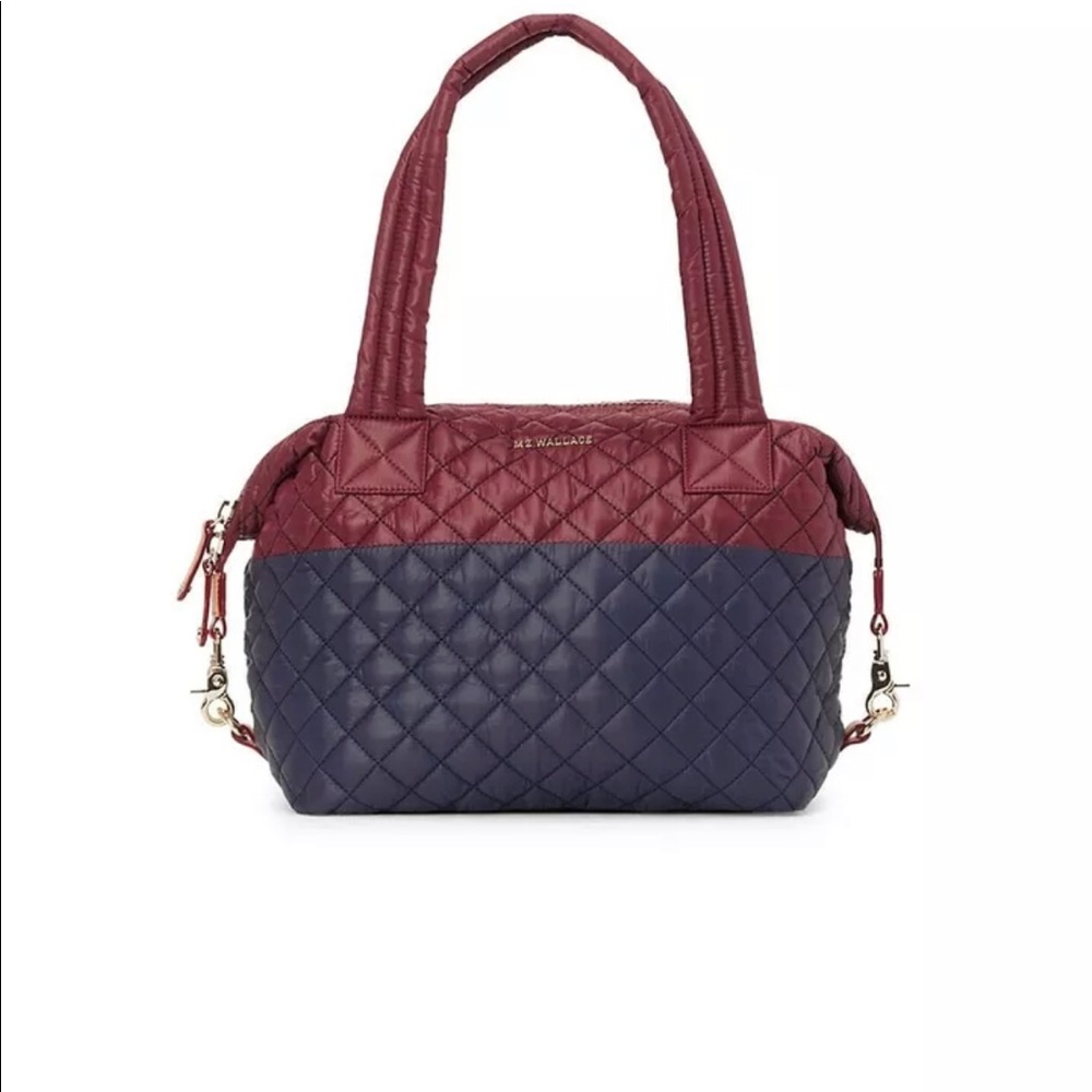 NWT MZ Wallace Medium Sutton Bag Maroon/Navy